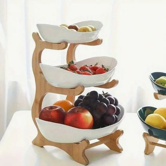 Tiered White Fruit Bowl