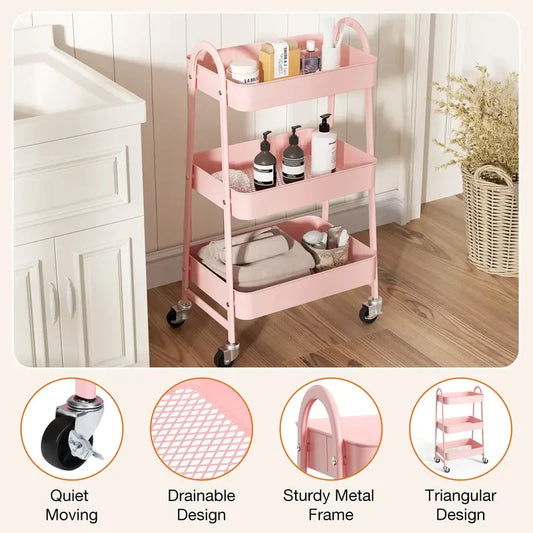 Mobile Metal Rolling Cart